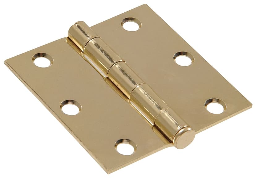 Hillman Residential Interior/Exterior Square Door Hinge, Brass-Plated, 3 x 3-in, 10-pk