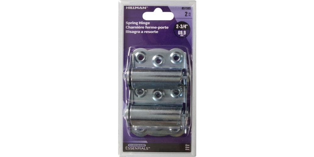 Hillman Self-Closing Spring Hinge, For Surface Mounting, No Mortise Required, Zinc-Plated, 2-3/4-in
