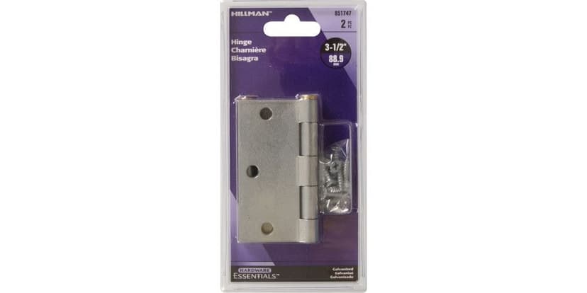 Hillman Galvanized Butt Hinge, For General Purpose, Removable Pins, 3-1/2-in