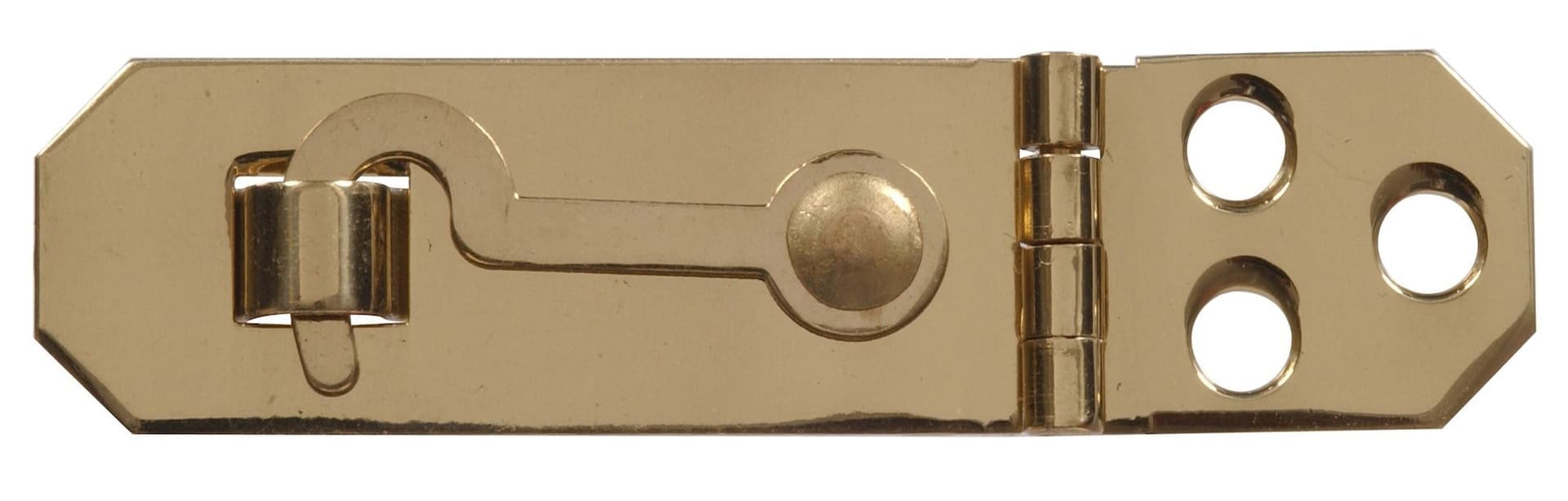Hillman Decorative Solid Hasp, Attach Hook Included, Bright Brass, 3/4-in