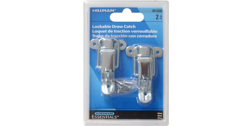 Hillman Drawer Catch Lock, Surface Mount, Zinc-Plated