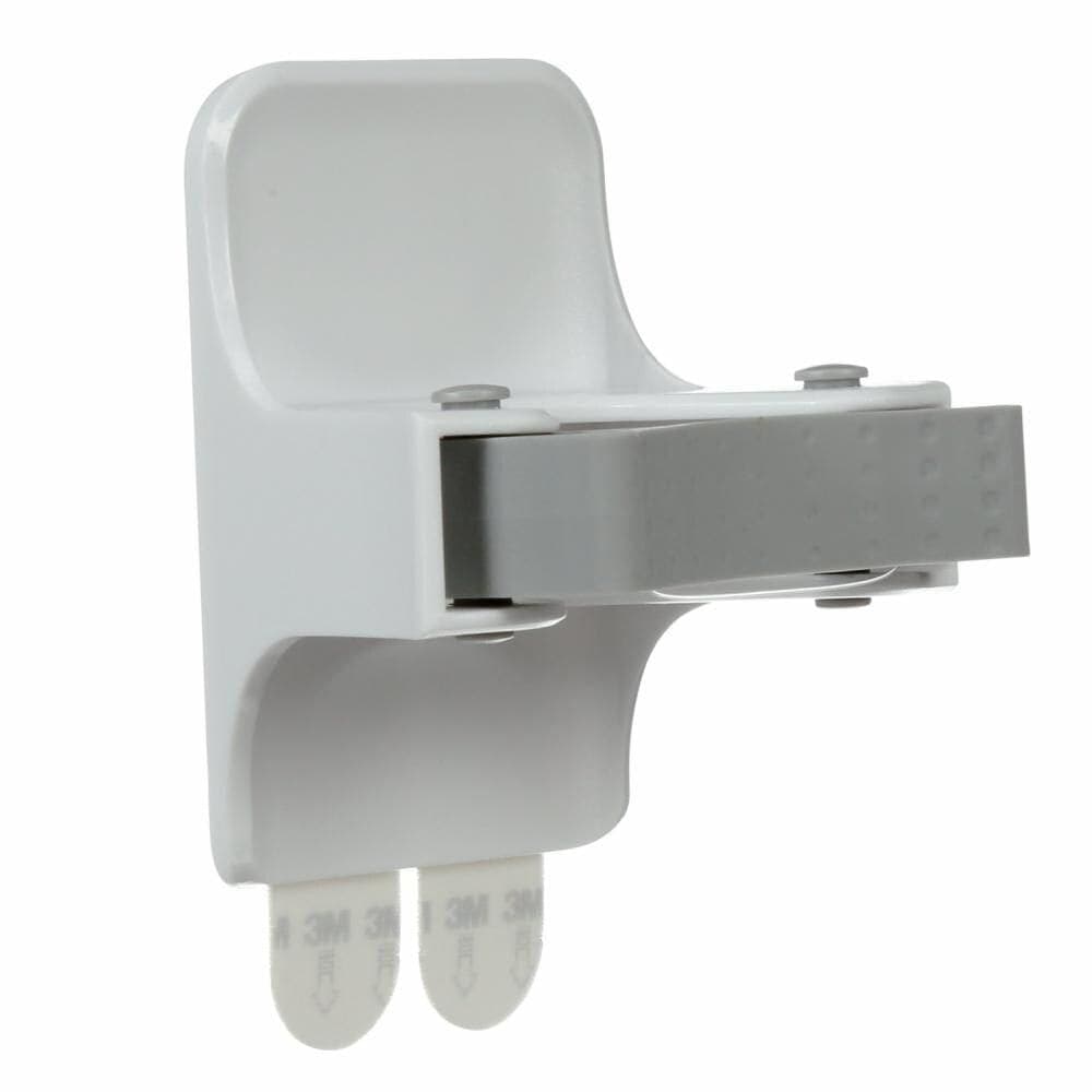 Command Wall-Mounted Mop & Broom Gripper with Adhesive Strips, White, 4-lbs, 1 Strip per Pack