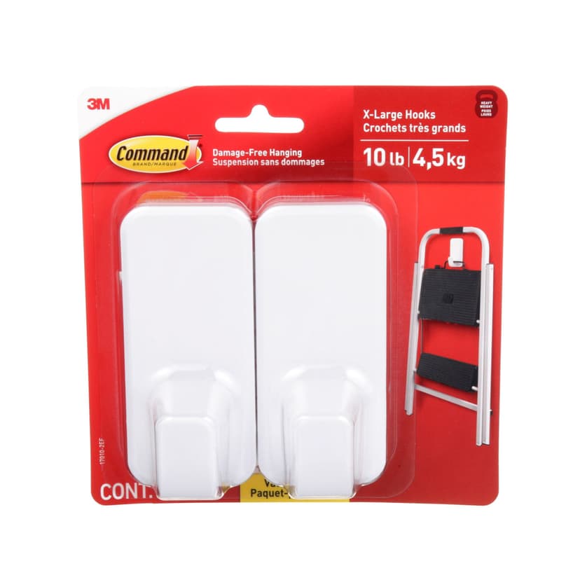 Command™ 10-lb Jumbo Hook Value Pack, 17010-2EF | 2 Hooks, 6 Strips per Pack