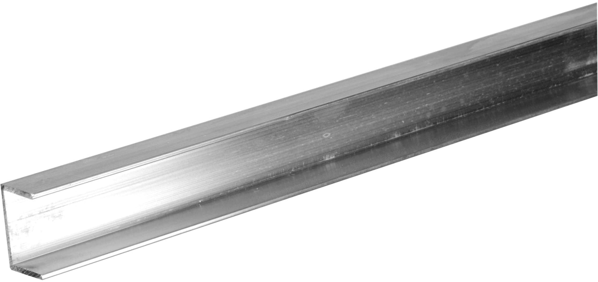 Steelworks Aluminum U Channel Plywood Trim, Mill Finished, 1/4-in x 8-ft