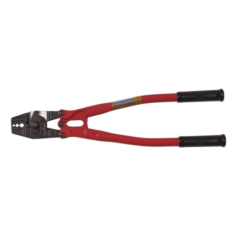 Ben-Mor Hand Swaging Wire Crimper Tool, Up to 1/4-in Wire Gauge Capability, Red, 24-in