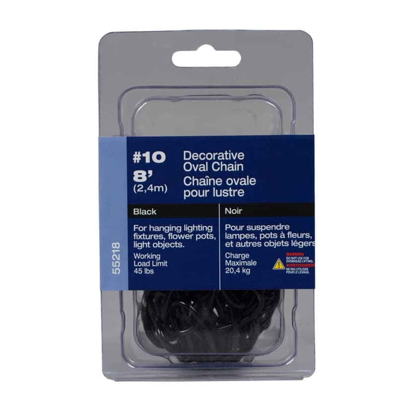 Ben-Mor Decorative Oval Chain #10, Black, 8-ft