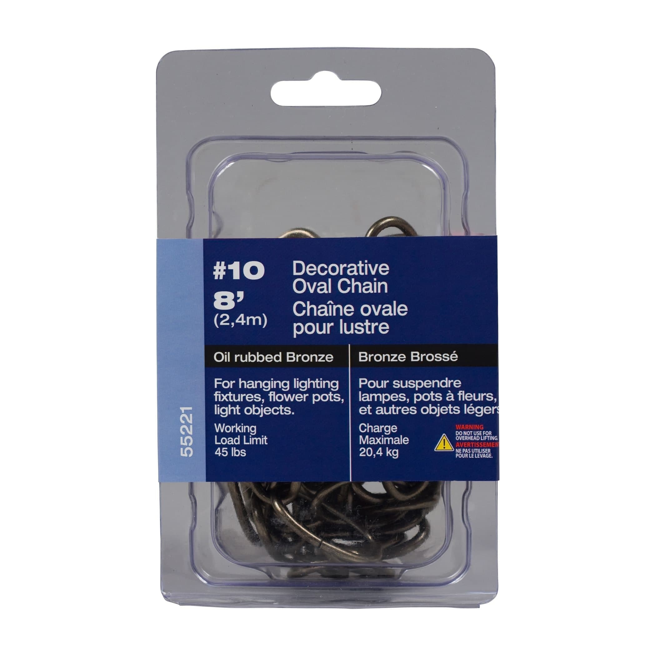 Ben-Mor Decorative Oil Rubbed Oval Chain, Bronze, 8-ft