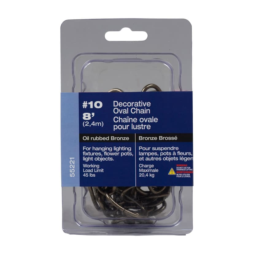 Ben-Mor Decorative Oil Rubbed Oval Chain, Bronze, 8-ft