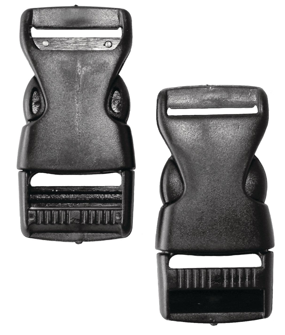 Ben-Mor Side-Release Buckles, Adjustable, Easy Snap and Release, Positive Locking, Black, 2-pk