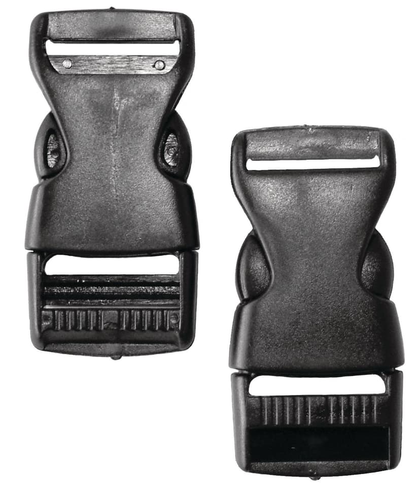 Ben-Mor Side-Release Buckles, Adjustable, Easy Snap and Release, Positive Locking, Black, 2-pk