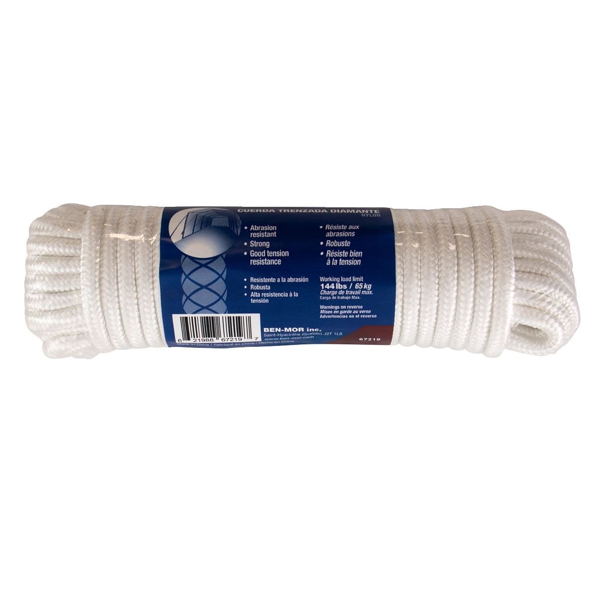 Ben-Mor Nylon Braided Rope, Flexible and Strong, 5/16-in x 50-ft