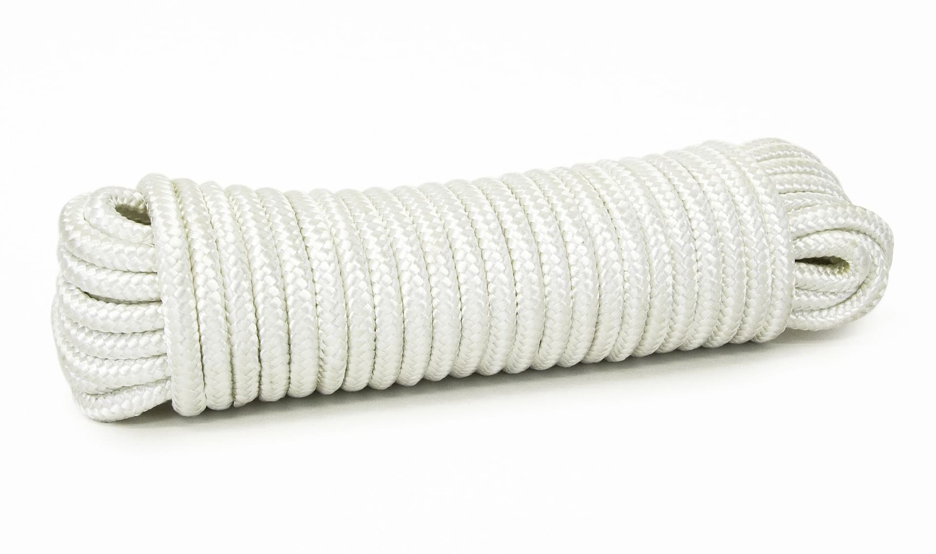 Ben-Mor Nylon Diamond Braided Rope, SWL-135-lbs, White, 3/8-in x 50-ft