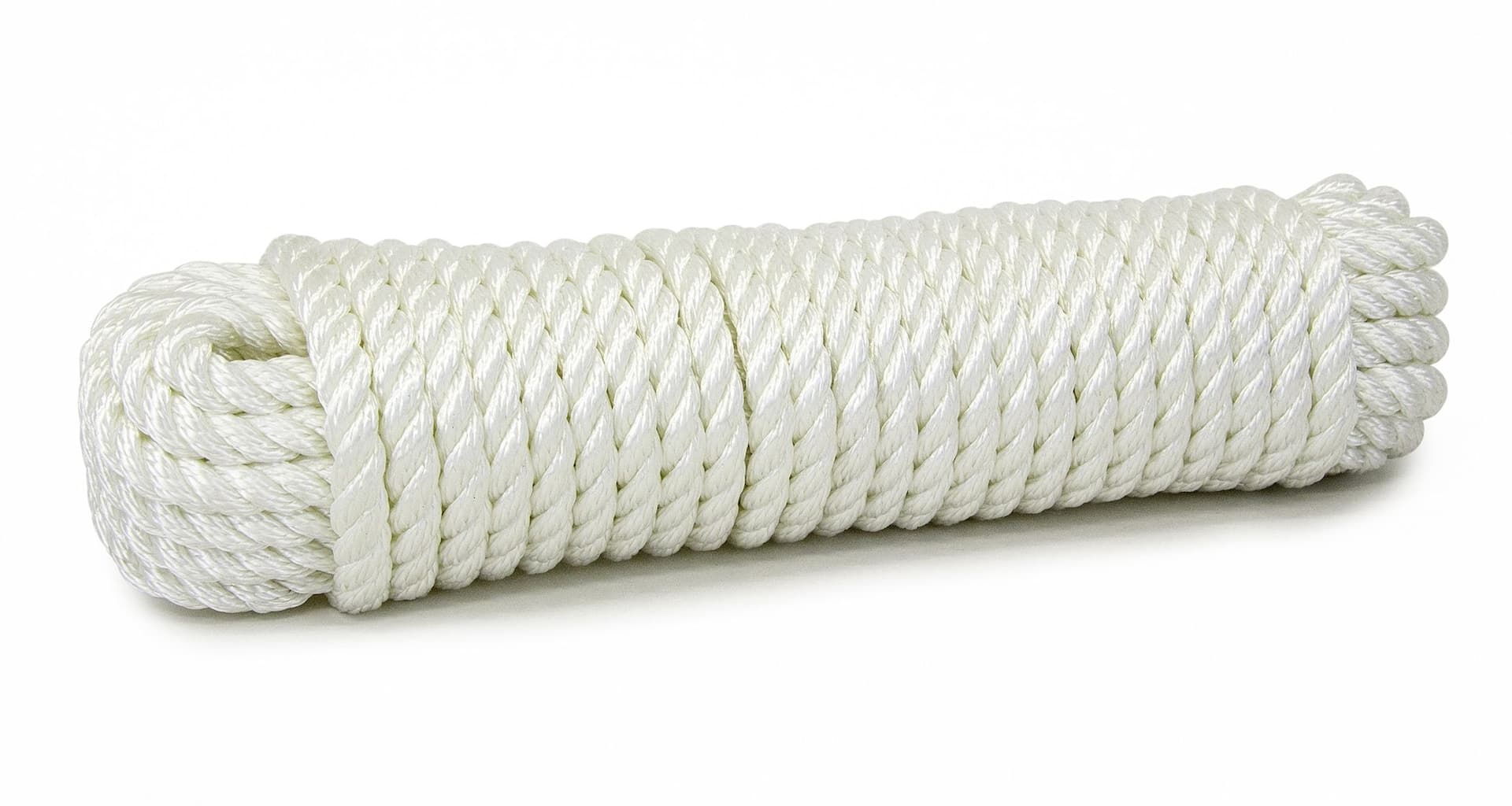 Ben-Mor Nylon Twisted Rope, Abrasion Resistance, SWL-430-lbs, White, 1/2-in x 50-ft