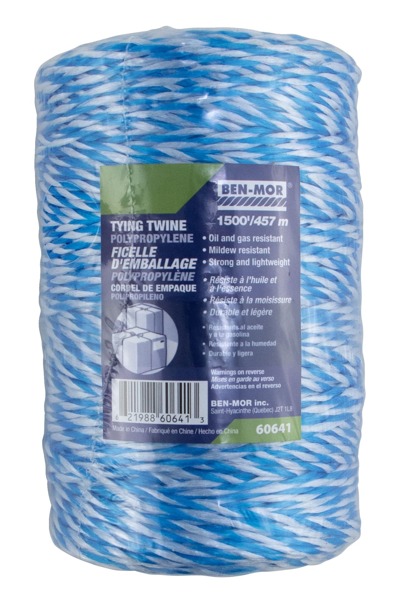 Ben-Mor General Purpose Parcel Polypropylene Twine, for Tying and Bundling, 1500-ft