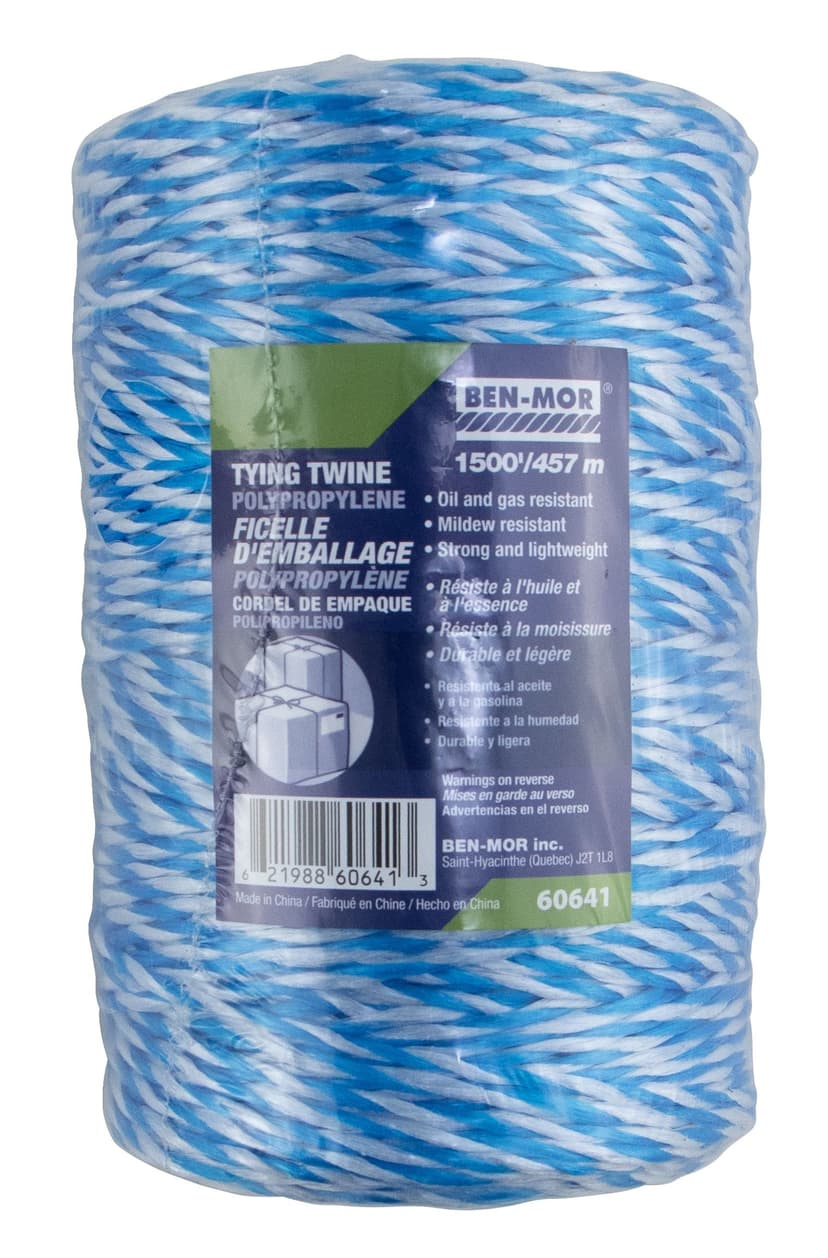 Ben-Mor General Purpose Parcel Polypropylene Twine, for Tying and Bundling, 1500-ft