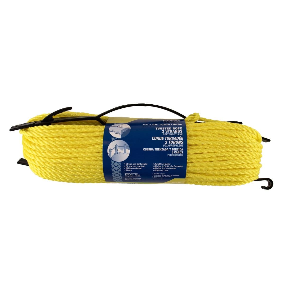 Ben-Mor Polypropylene Multi-Purpose Twisted Rope, 1/4-in x 200-ft (6.4 mm x 60.9 m)