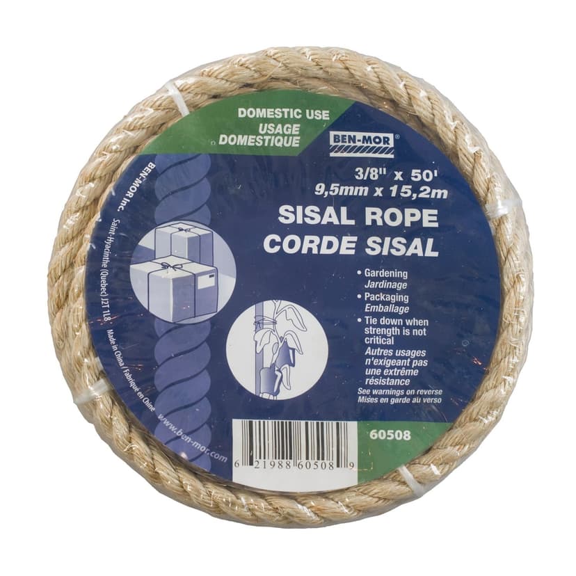 Ben-Mor Twine Sisal Rope, 3/8-in' x 50-ft