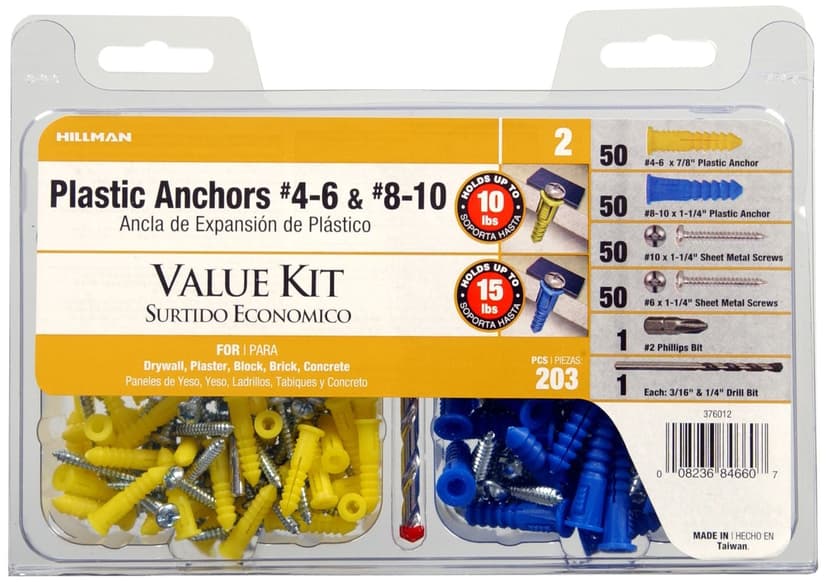 Hillman #4-6 & #8-10 Value Kit, Corrosion Resistant, 201-pc