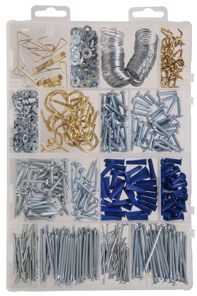 Hillman Organizer House Holder Kit, Assortment of Screws, Nuts and Washers, Large