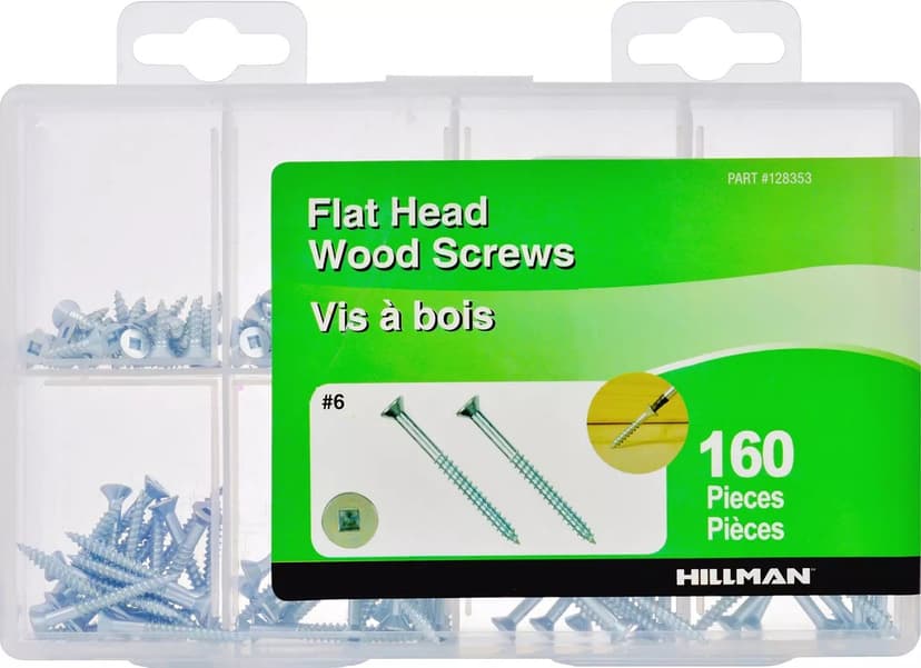 Hillman Flat Head Wood Screw Kit, 160-pk