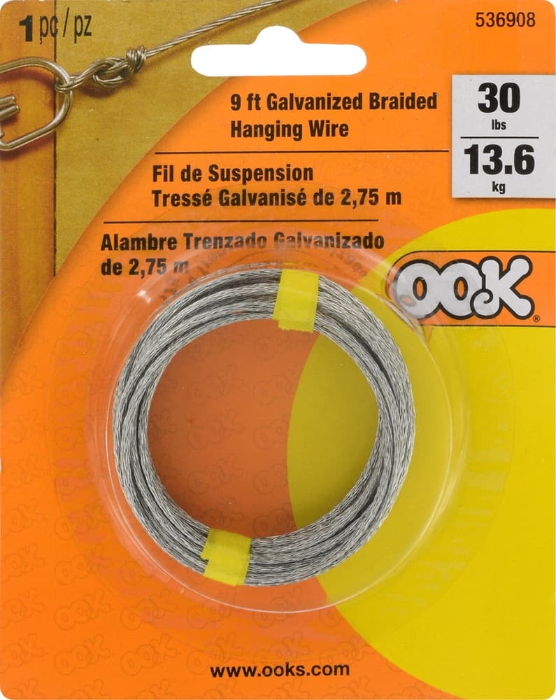Hillman #4 Braided Wire, Galvanized Steel, 9-ft