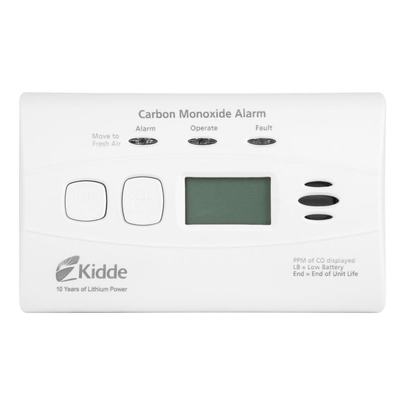 Kidde Worry-Free Carbon Monoxide (CO) Detector With Digital Display and 10-Year Sealed Battery
