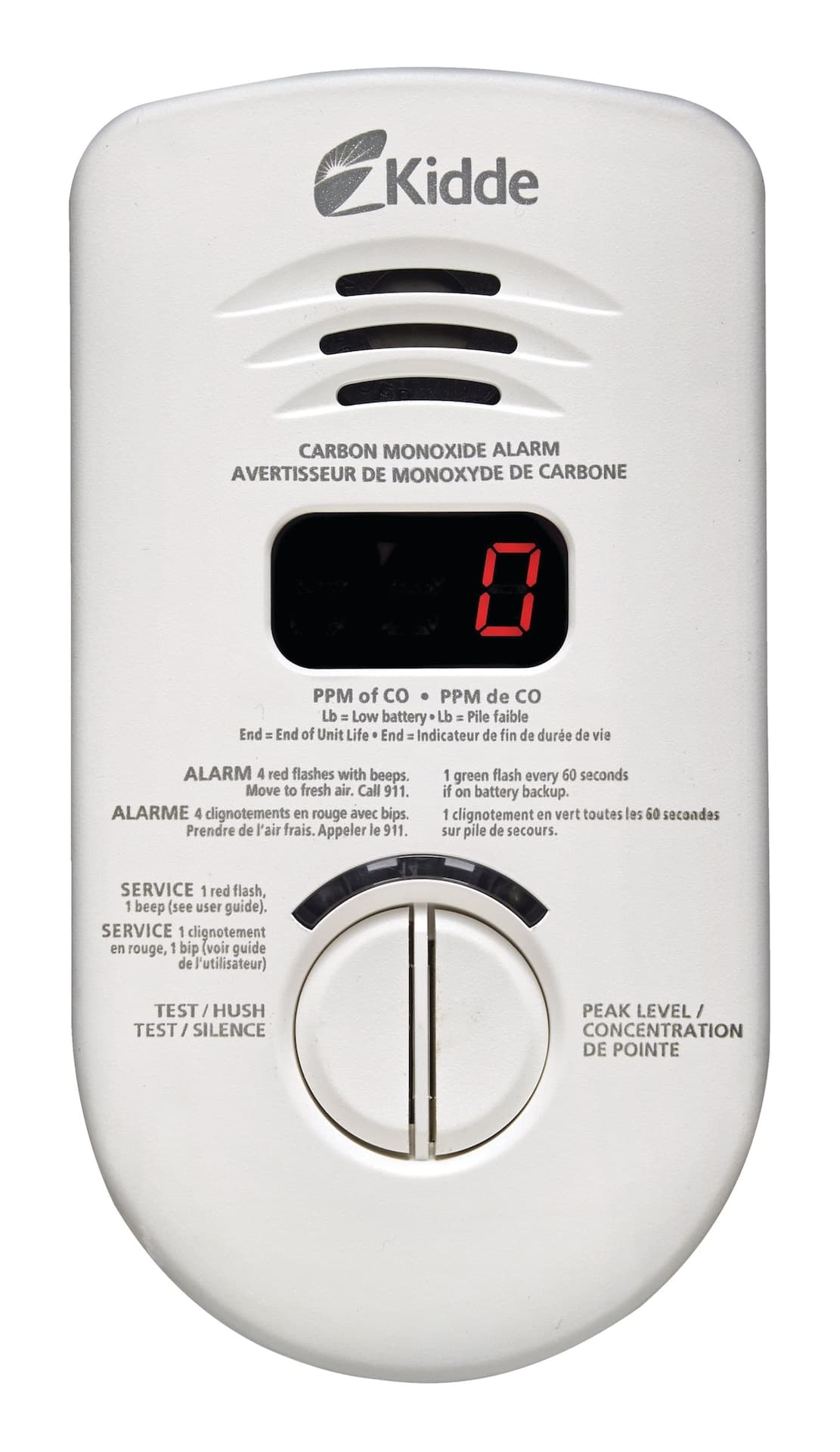 Kidde Worry-Free Plug-In Digital Carbon Monoxide (CO) Alarm With 10-Year Sealed Battery