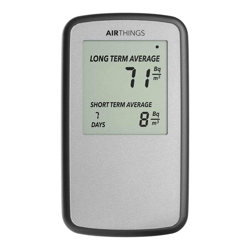 Airthings Corentium Battery-Operated Home Radon Detector with LCD Display, Black