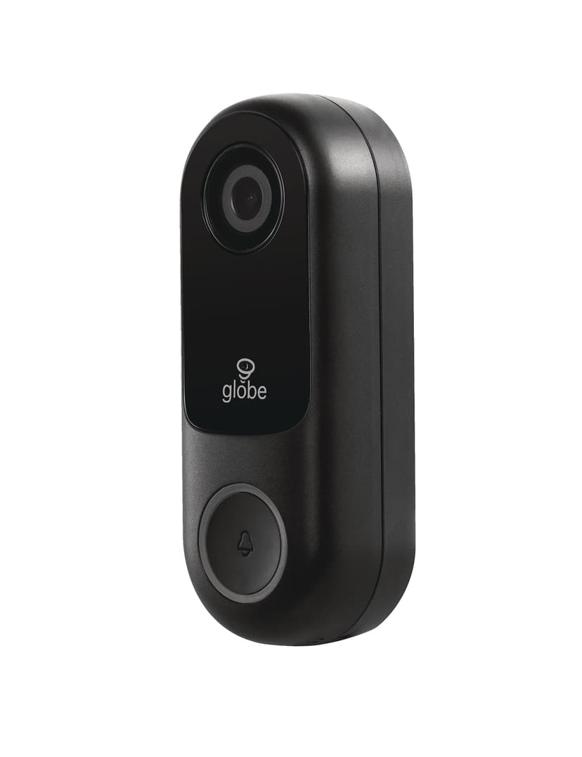 Globe Electric 1080p Electric Hardwired Smart Wi-Fi Video Doorbell, Black