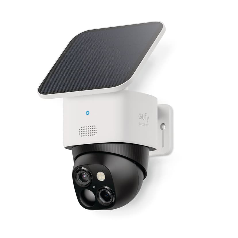 Eufy SoloCam S340 3K Wi-Fi Outdoor Security Camera w/ Dual Lens, Solar Panel & 360° Surveillance, White