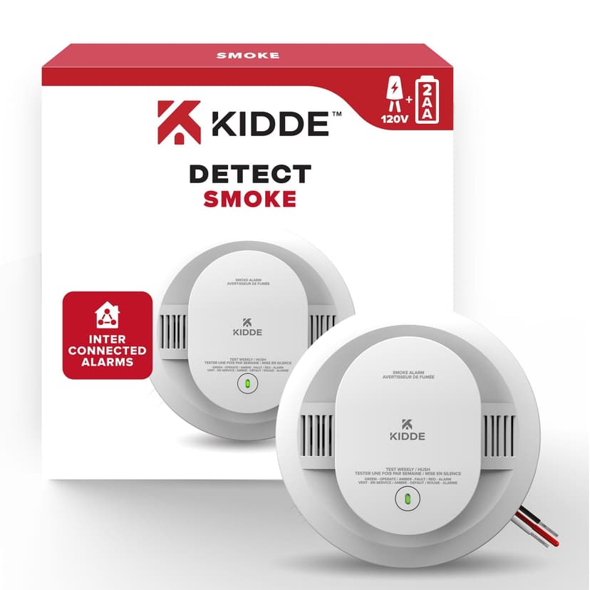 Kidde 120V Hardwired Smoke Alarm with Battery Back-Up & Hush Button