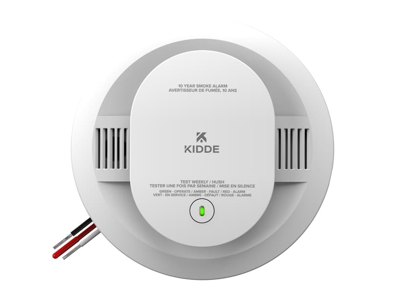 Kidde Worry-Free 120V Hardwired Smoke Alarm with 10-Year Sealed Battery & Hush Button