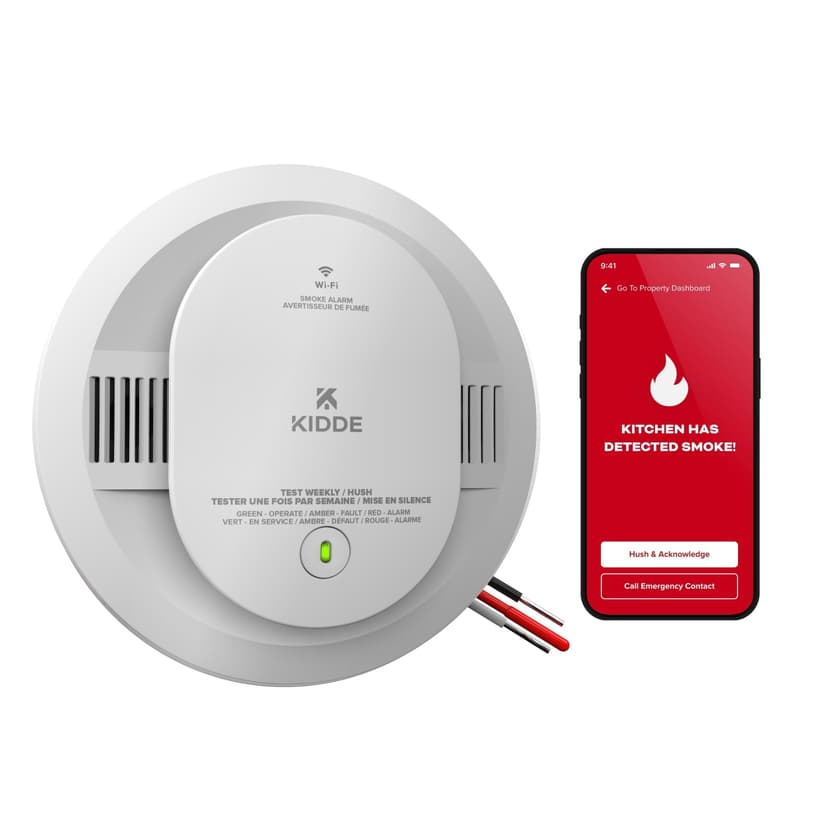 Kidde Essentials Smart Smoke Alarm with 2 AA Batteries