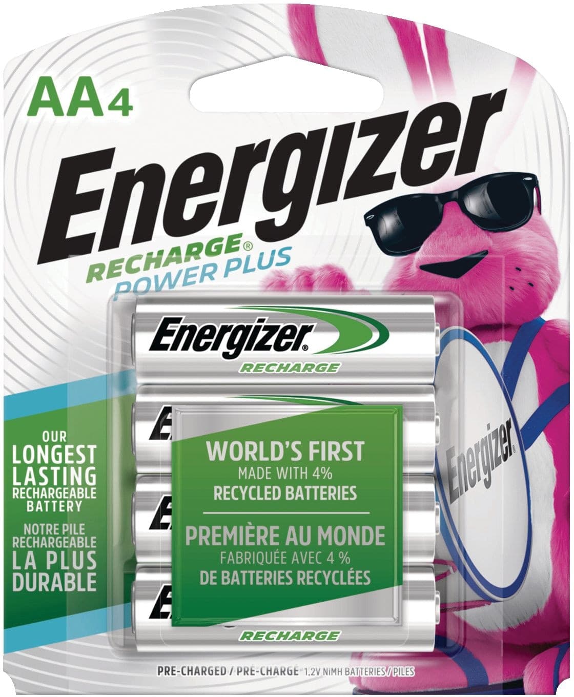 Energizer NH15BP-4 AA 2300 mAh NiMH Rechargeable Batteries, Pre-Charged, All Purpose, 4-pk