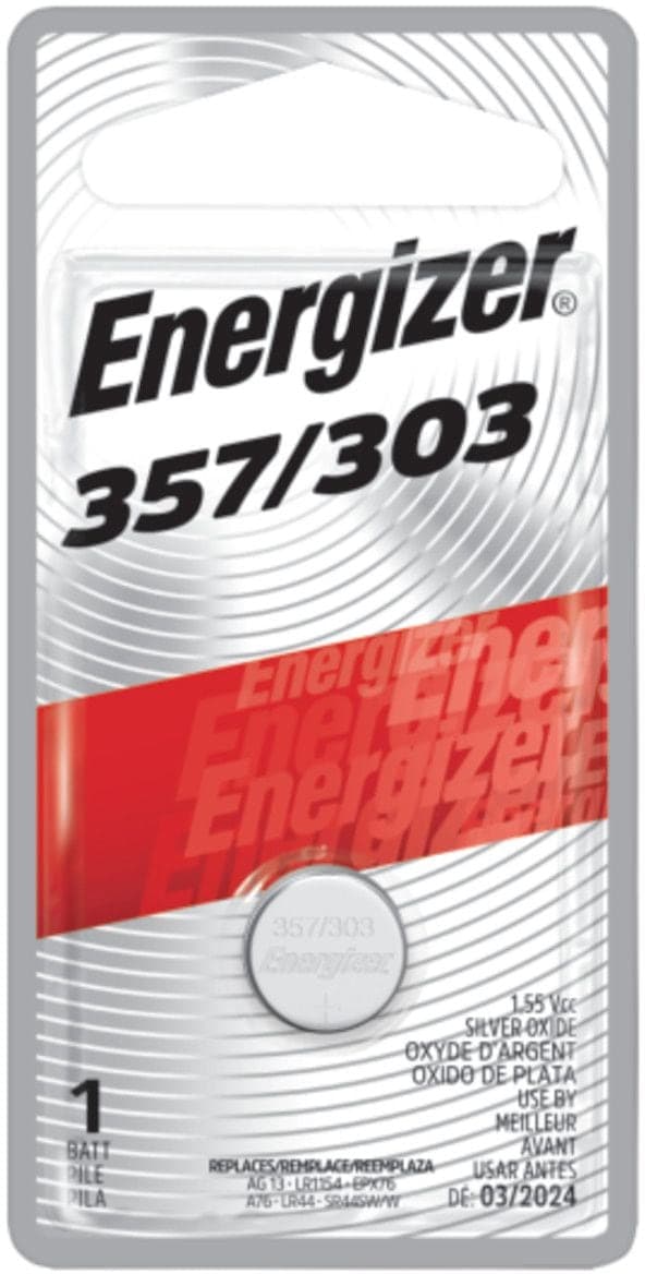 Energizer Silver Oxide 1-pk 357 LR44 AG13 303 A76 1.5V / 1.5 Volt Button Coin Cell Battery