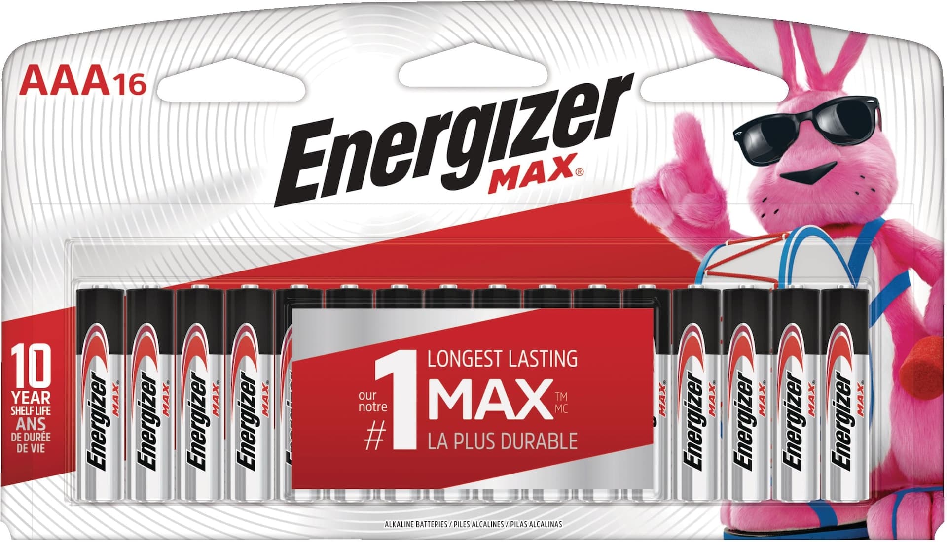 Energizer MAX AAA Alkaline Batteries, Long Lasting, All Purpose, 16-pk