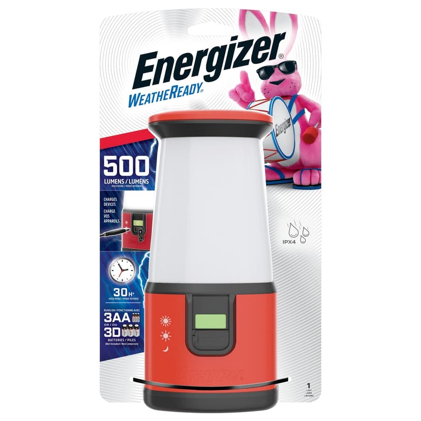 Energizer 500 Lumens Durable and Waterproof 360-Degree Safety Emergency Lantern with 3 Light Modes
