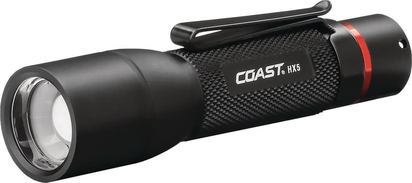 Coast HX5 Pocket Flashlight, Battery Compatible and Rechargeable, Black