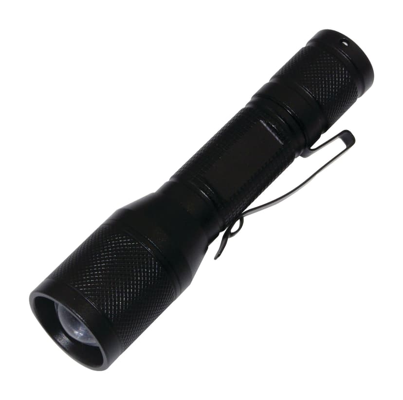 Certified 50 Lumens LED Aluminum Handheld Flashlight with Adjustable Brightness, Batteries Included, Black
