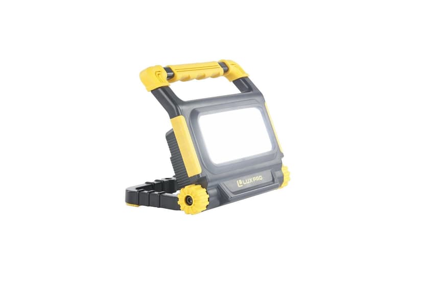 LUXPRO 2849 Lumen Slim IPX4 Rated Easy-Grip Rechargeable LED Work Light with 3 Light Modes, Black