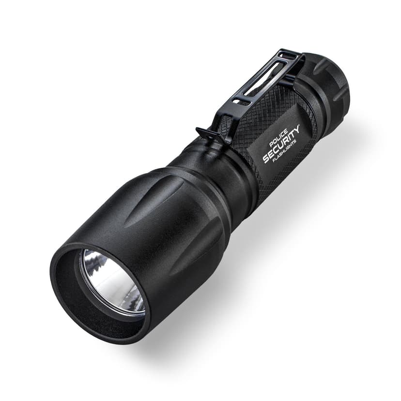 Police Security Stealth 80 Lumen Compact Aluminum Handheld LED Flashlight, Batteries Included, Black