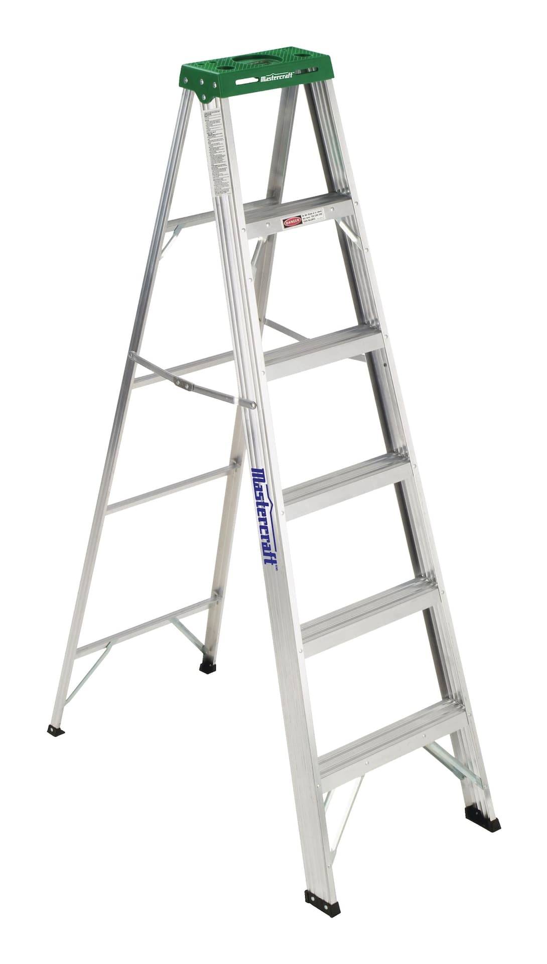 Mastercraft Grade 2 Aluminum Commercial Step Ladder, 6-ft, 225-lb Load Capacity