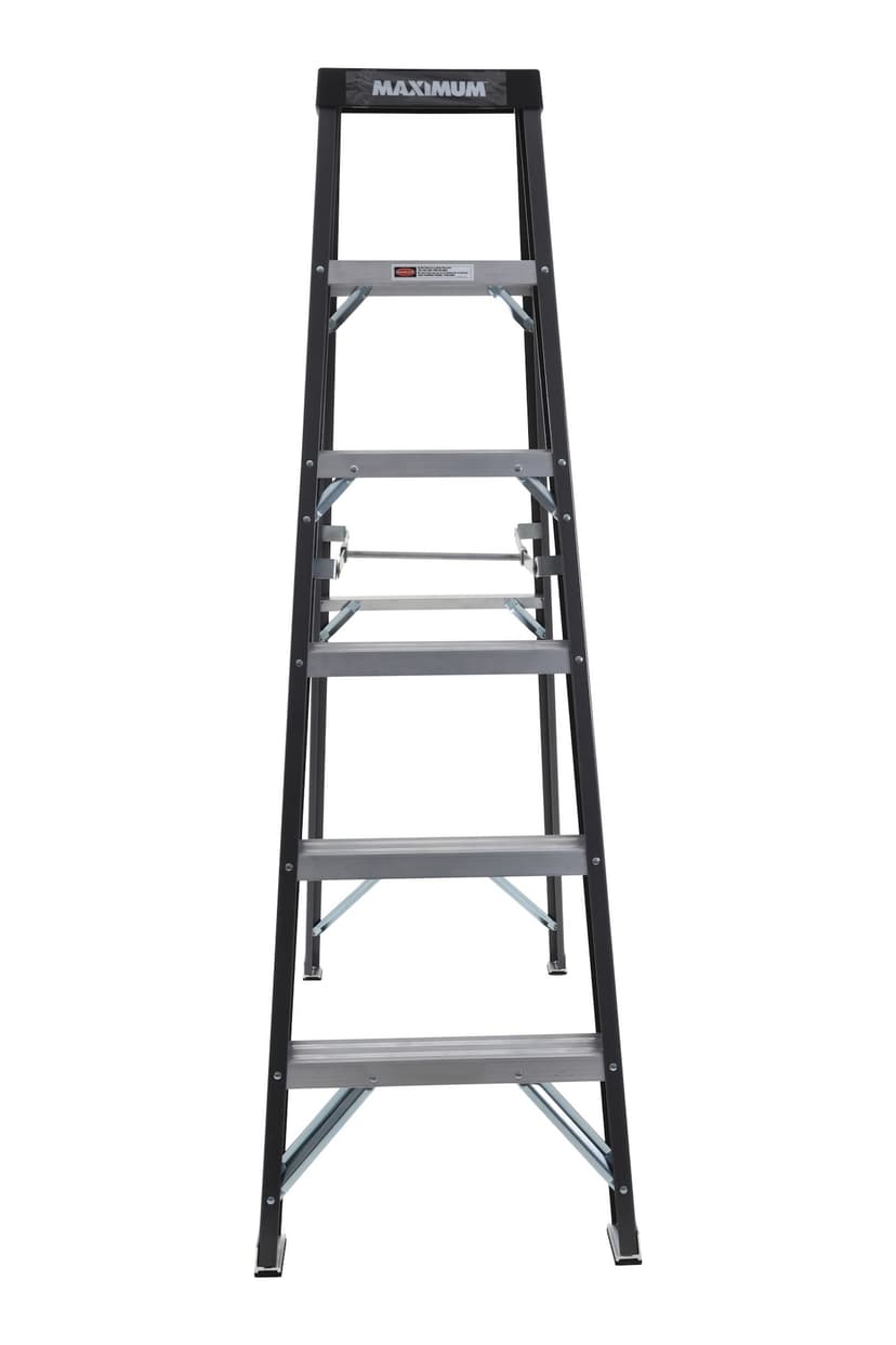 MAXIMUM Grade 1 Fiberglass Heavy-Duty Industrial Step Ladder, 250-lb, 6-ft