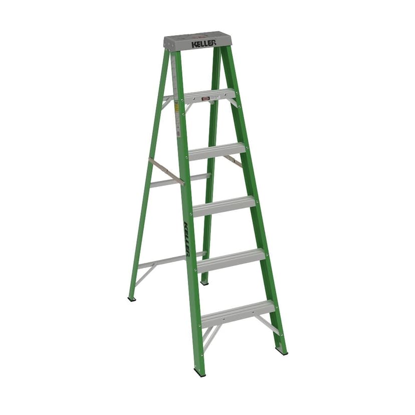 Keller Grade 2 Fiberglass Step Ladder, 6-ft, 225-lb