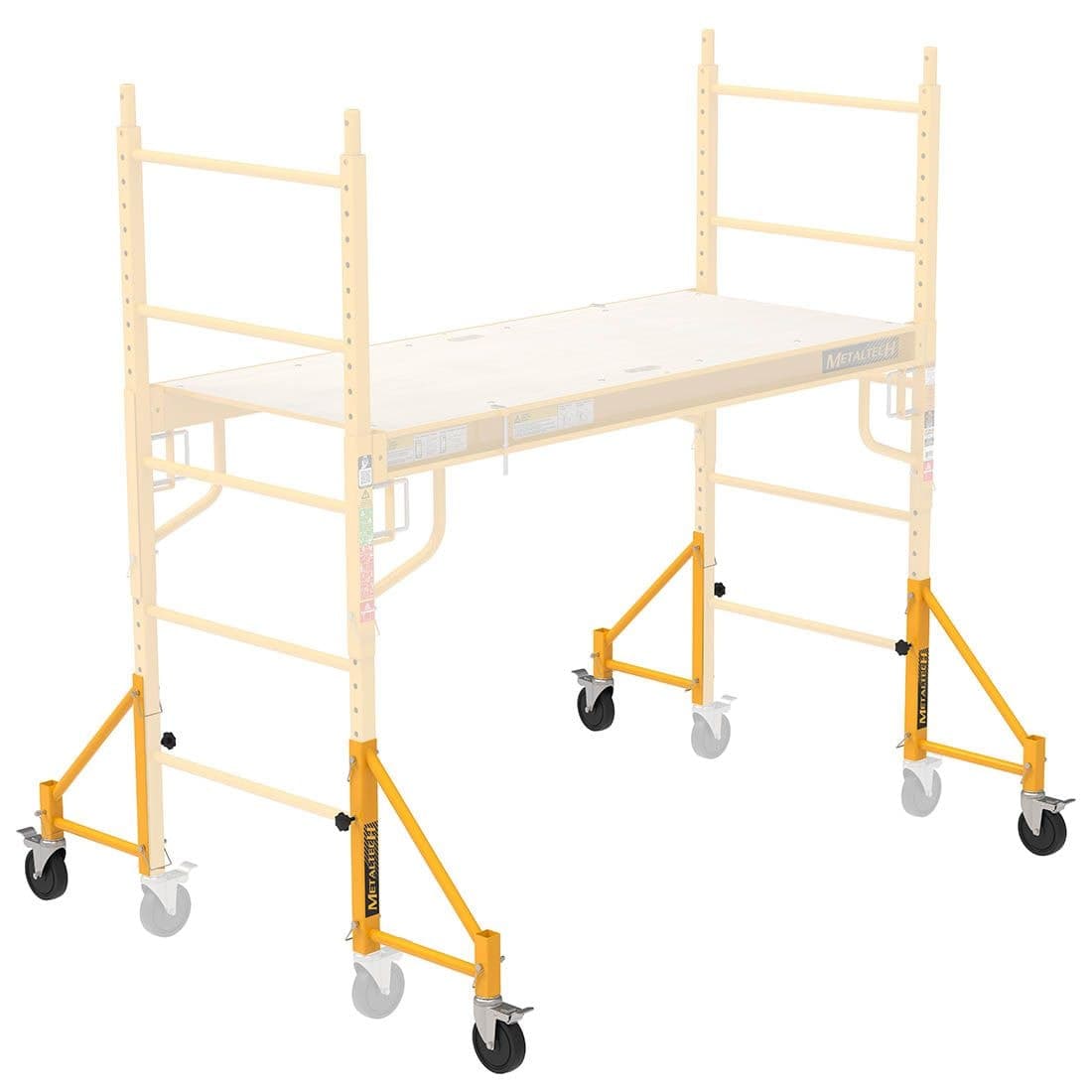 MetalTech Baker Scaffolding Safety Accessory Outriggers with Castors, 4-pk, 14-in