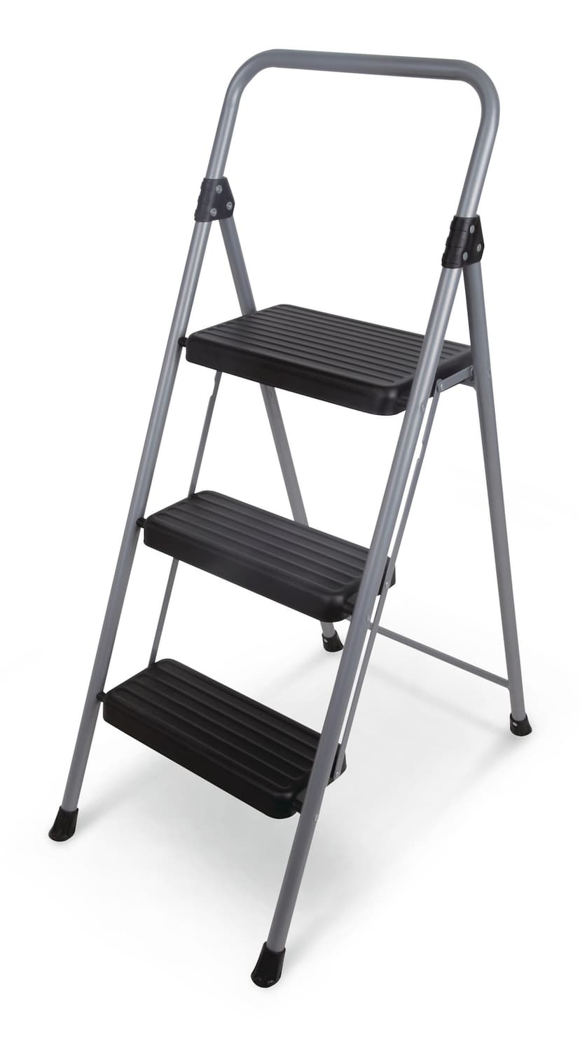 3-Step Iron/PP/PVC Slim Step Stool, 225-lb Capacity, 3.5ft