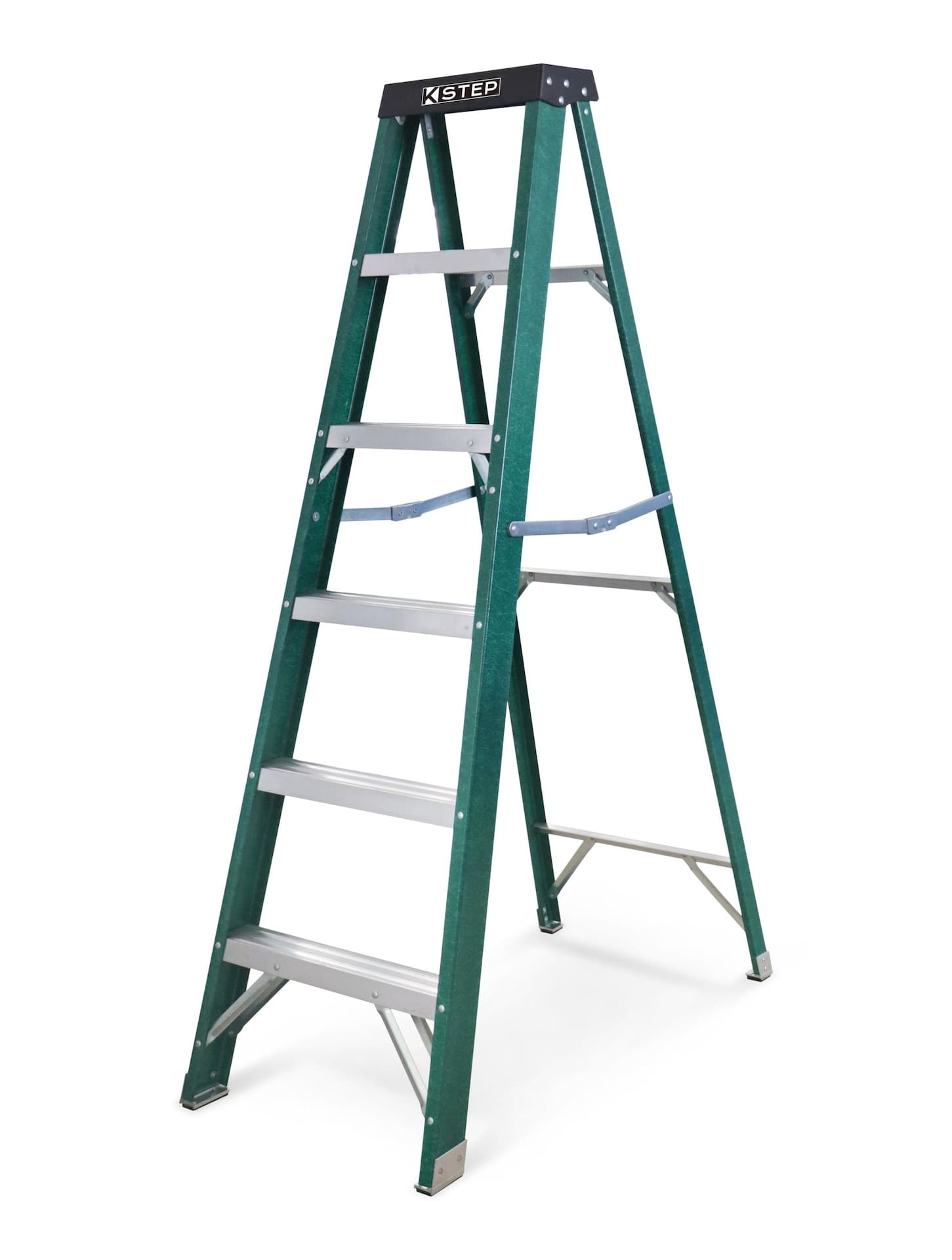 KSTEP Grade 2 Fiberglass Step Ladder, 6-ft, 225-lb Load Capacity