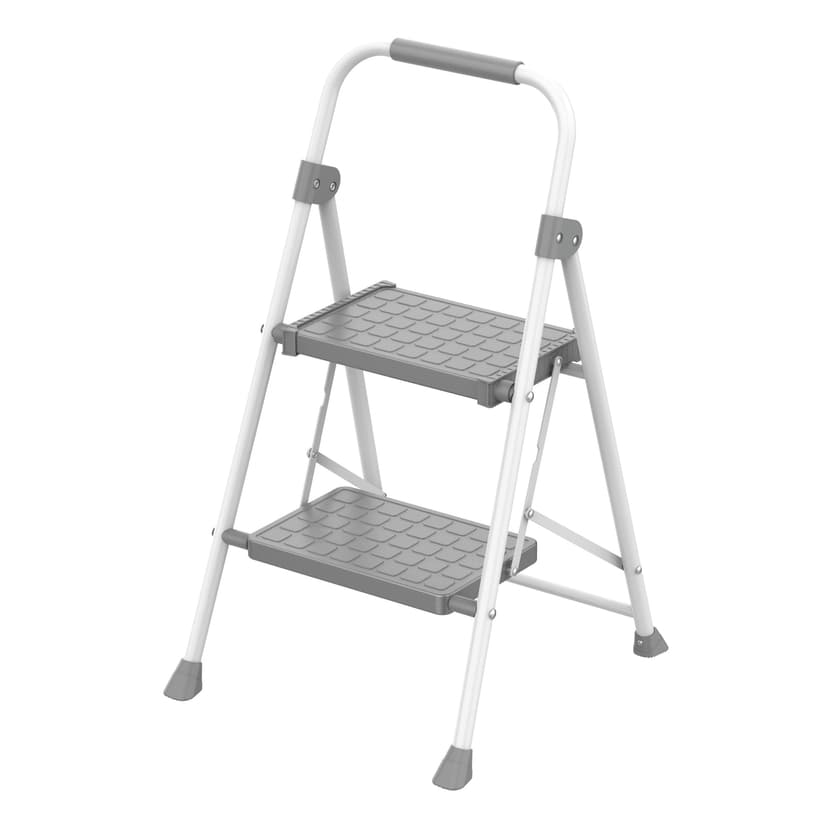 Wire King Steel Compact 2-Step Stool, 225-lb Load Capacity