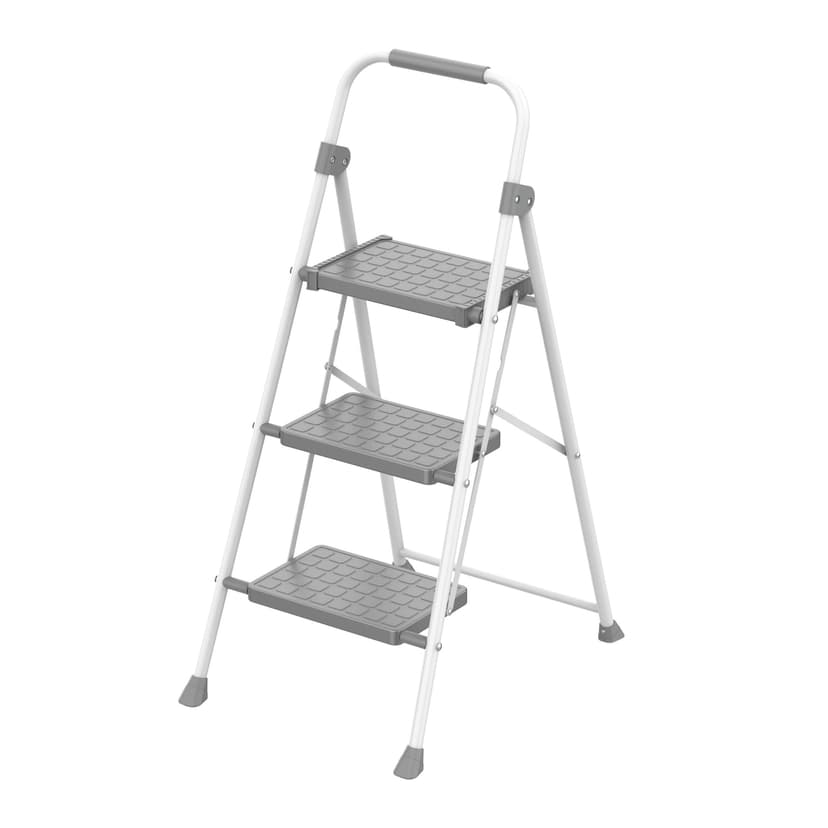 Wire King Steel 225-lb Capacity 3-Step Foldable Stool, Easy to Fold