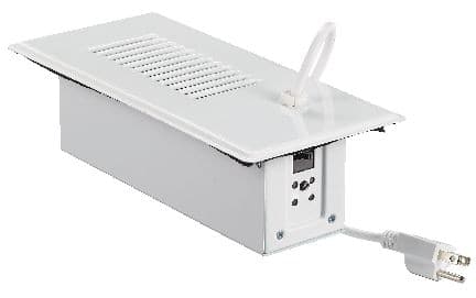 Cyclone Register Booster Fan Plus with Built-In Thermostat, White
